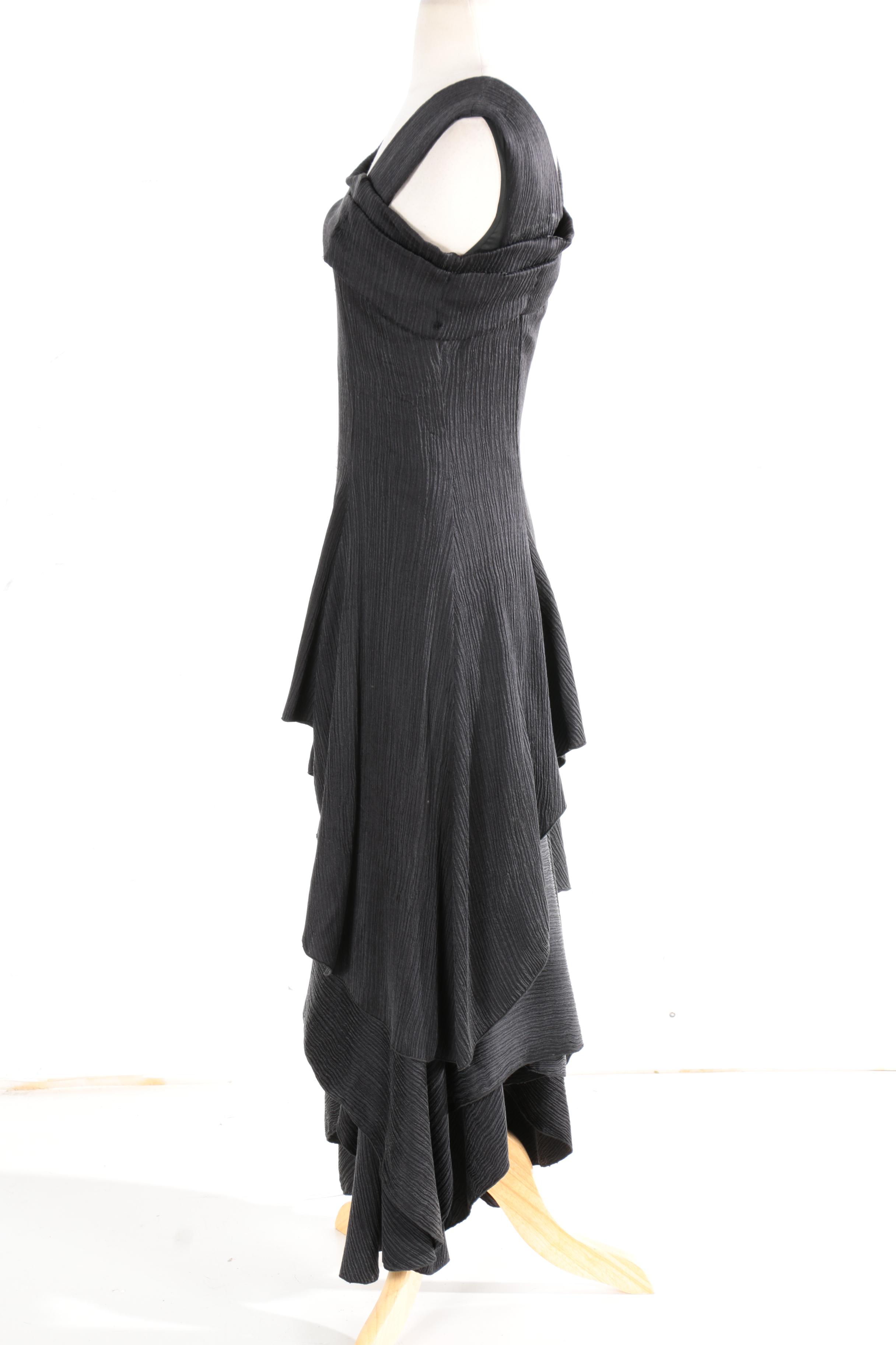 Anett Rostel Black Silk Cocktail Dress