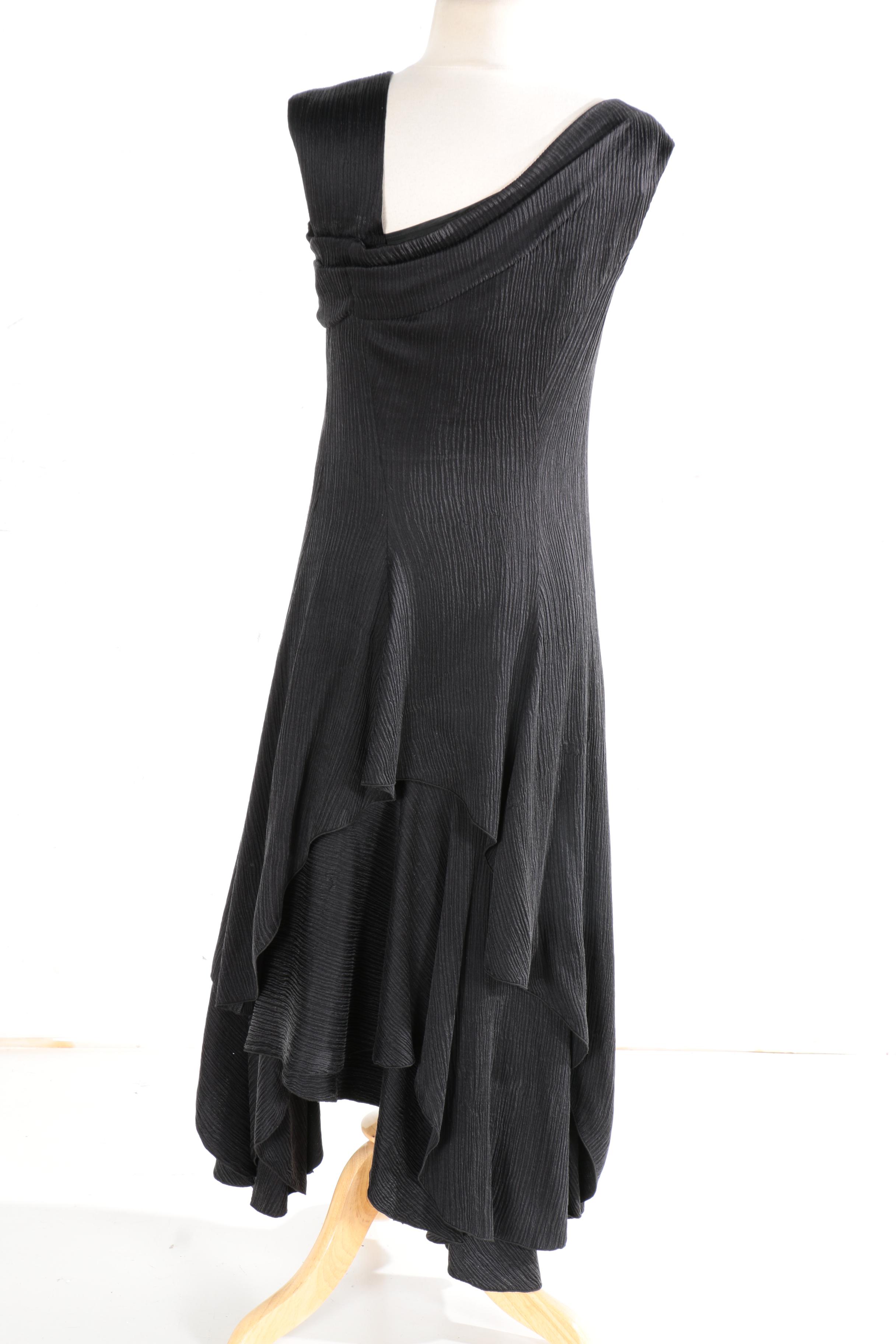 Anett Rostel Black Silk Cocktail Dress