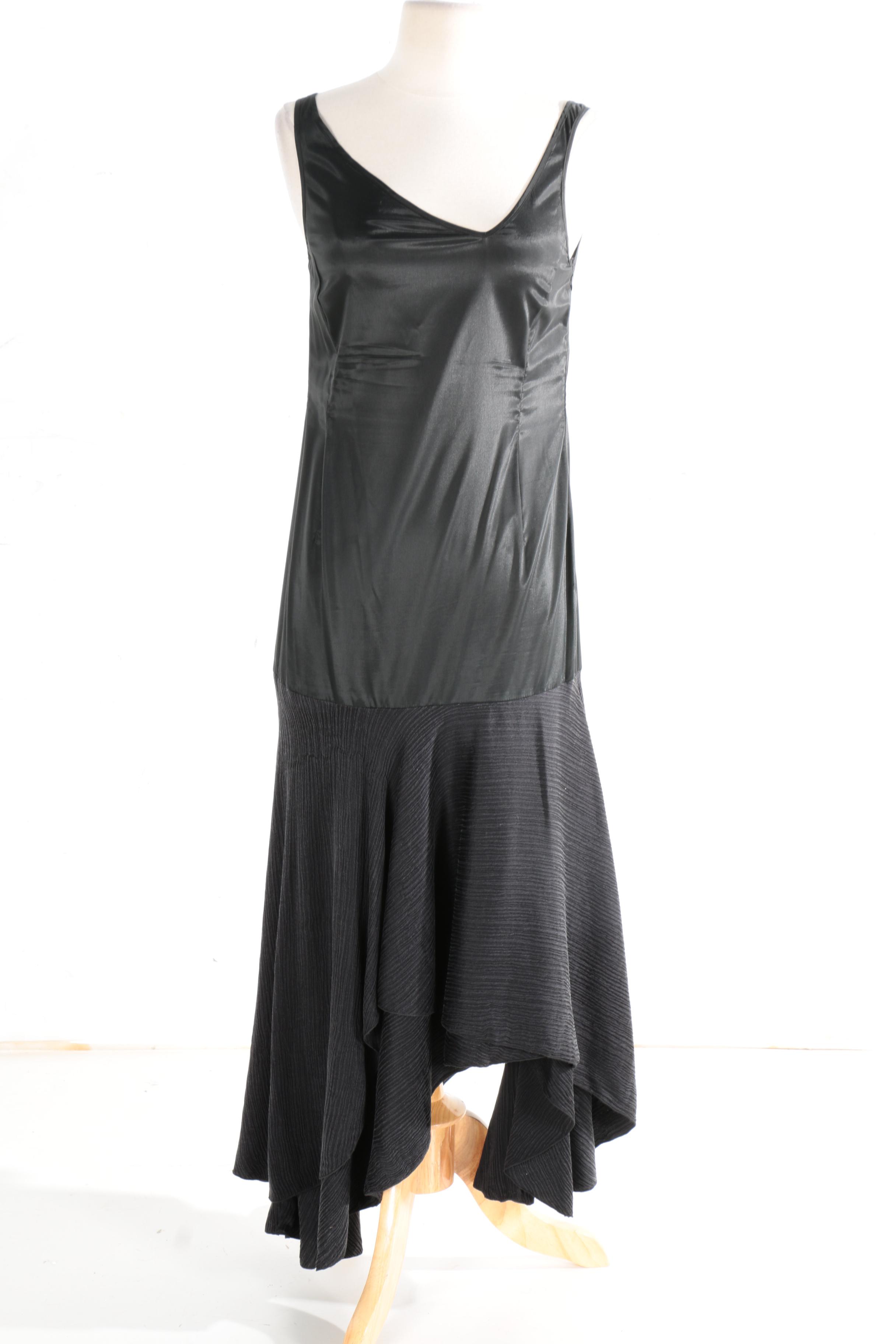 Anett Rostel Black Silk Cocktail Dress