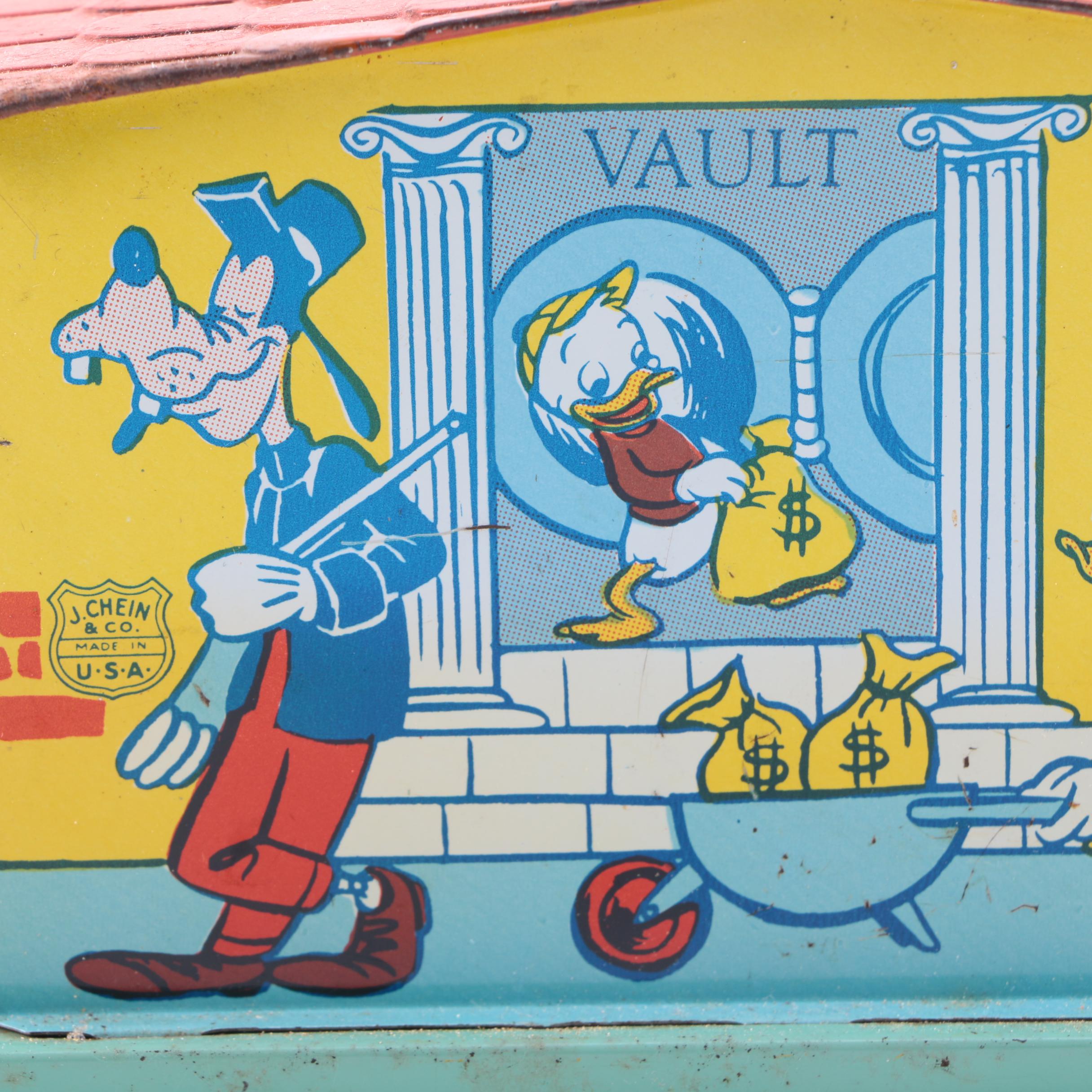 Disney Vintage Metal "2nd National Duck Bank" Savings Bank