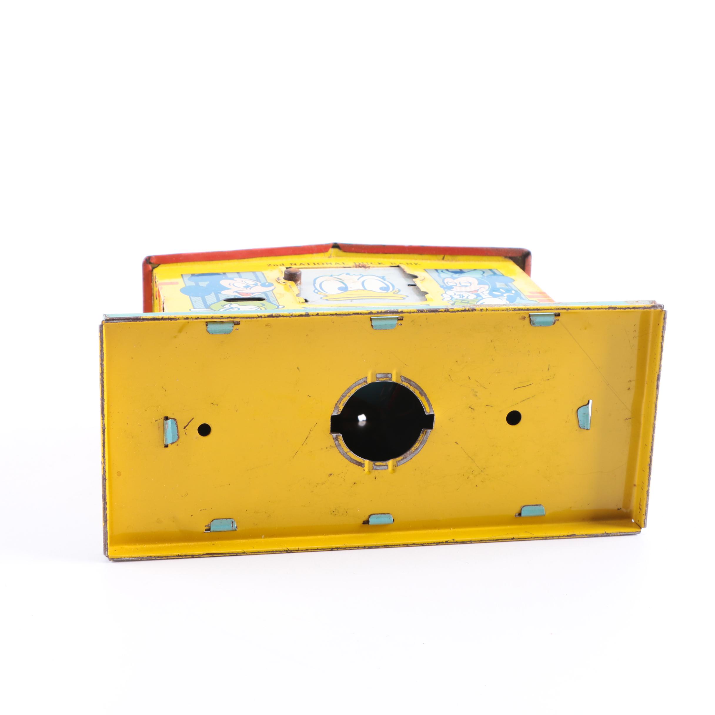 Disney Vintage Metal "2nd National Duck Bank" Savings Bank