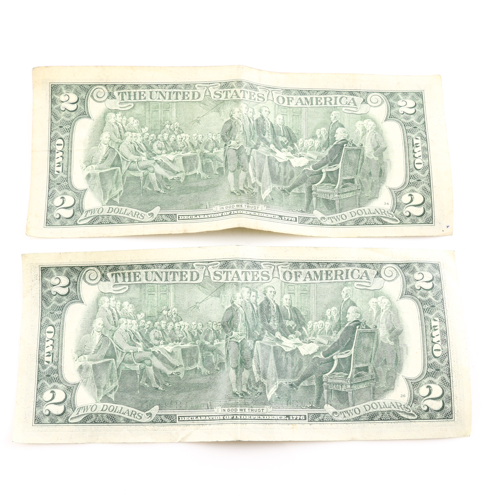 Group of Seven United States Currency Notes Including a Series of 1929 $10 National Currency Note