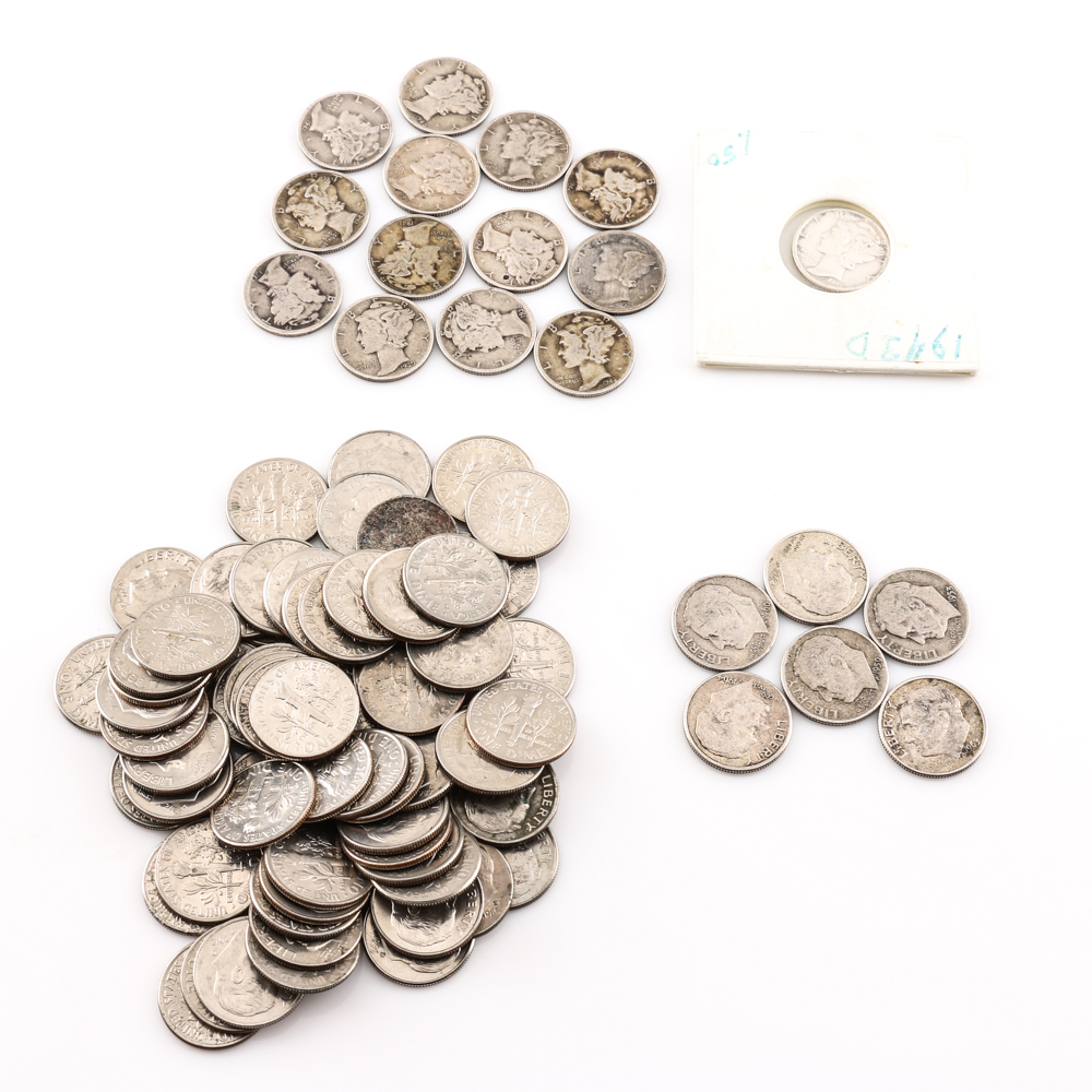 Group of Twenty Silver American Dimes