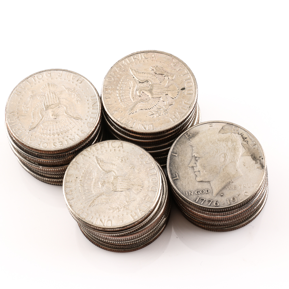 Group of 71 American Half Dollars