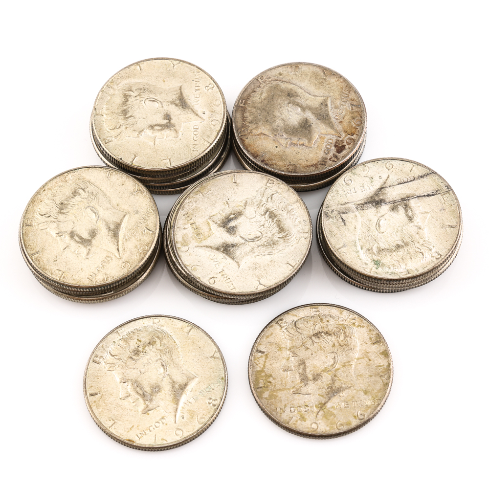 Group of 71 American Half Dollars