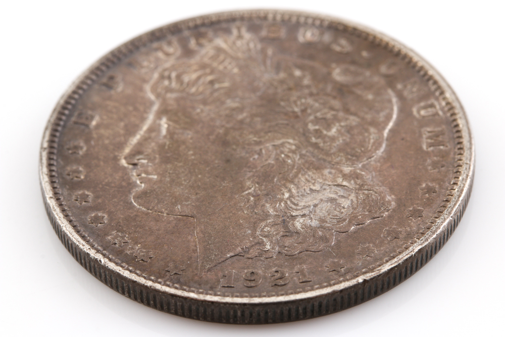 Group of Two Morgan Silver Dollars Including the Following: 1891 S and 1921 D