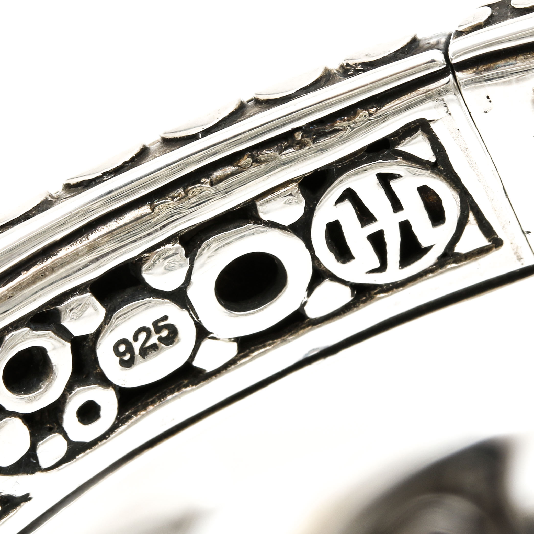 John Hardy "Dot" Collection Sterling Silver Hinged Leaf Cuff Bracelet