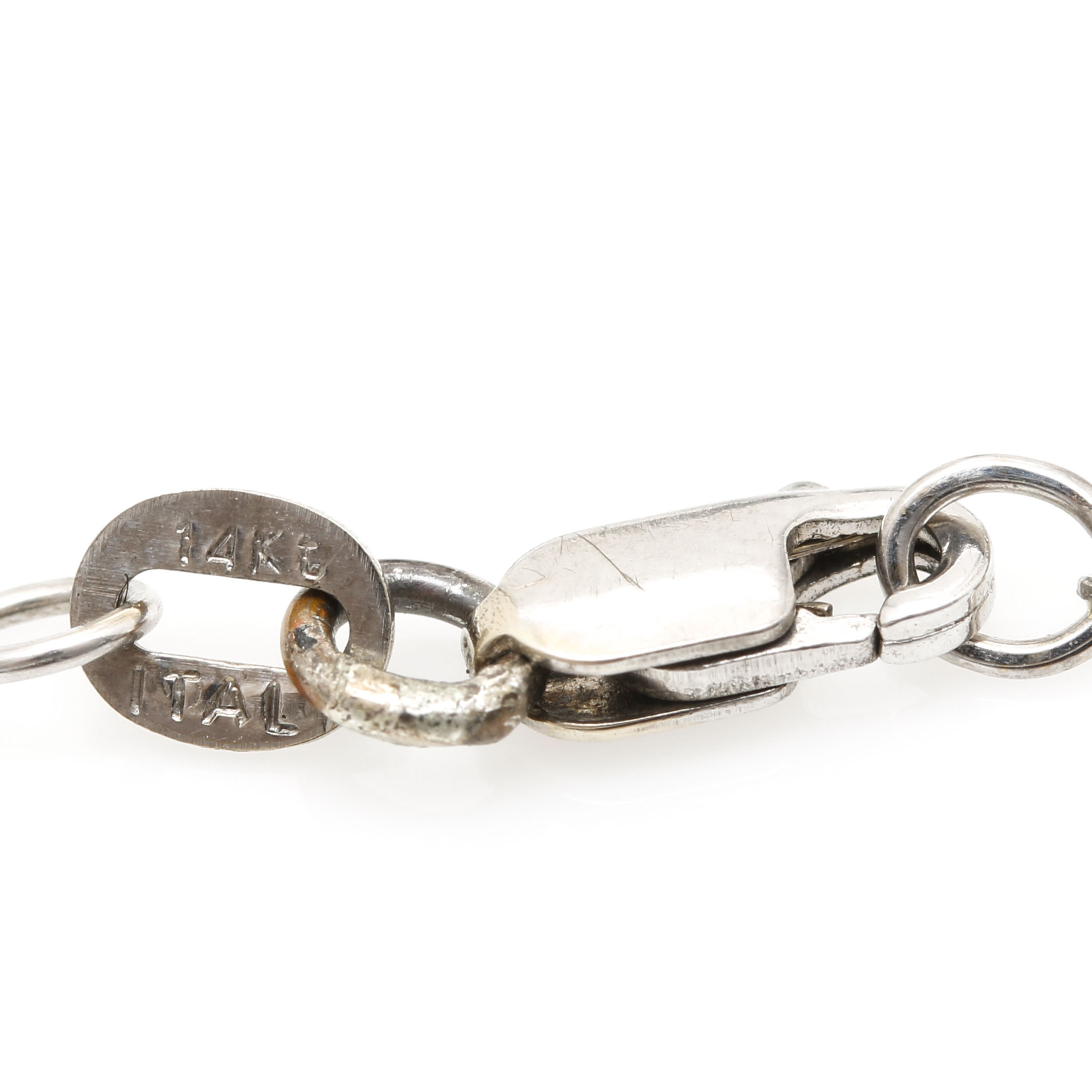 14K White Gold Black Onyx and Diamond Necklace