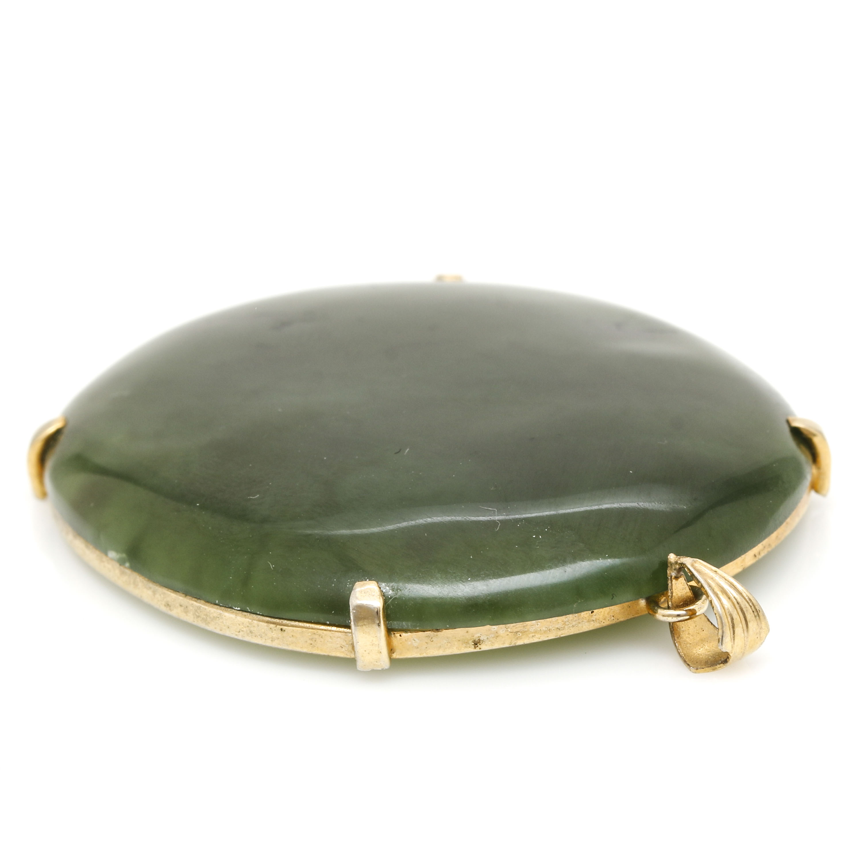 Gold Filled Nephrite Pendant