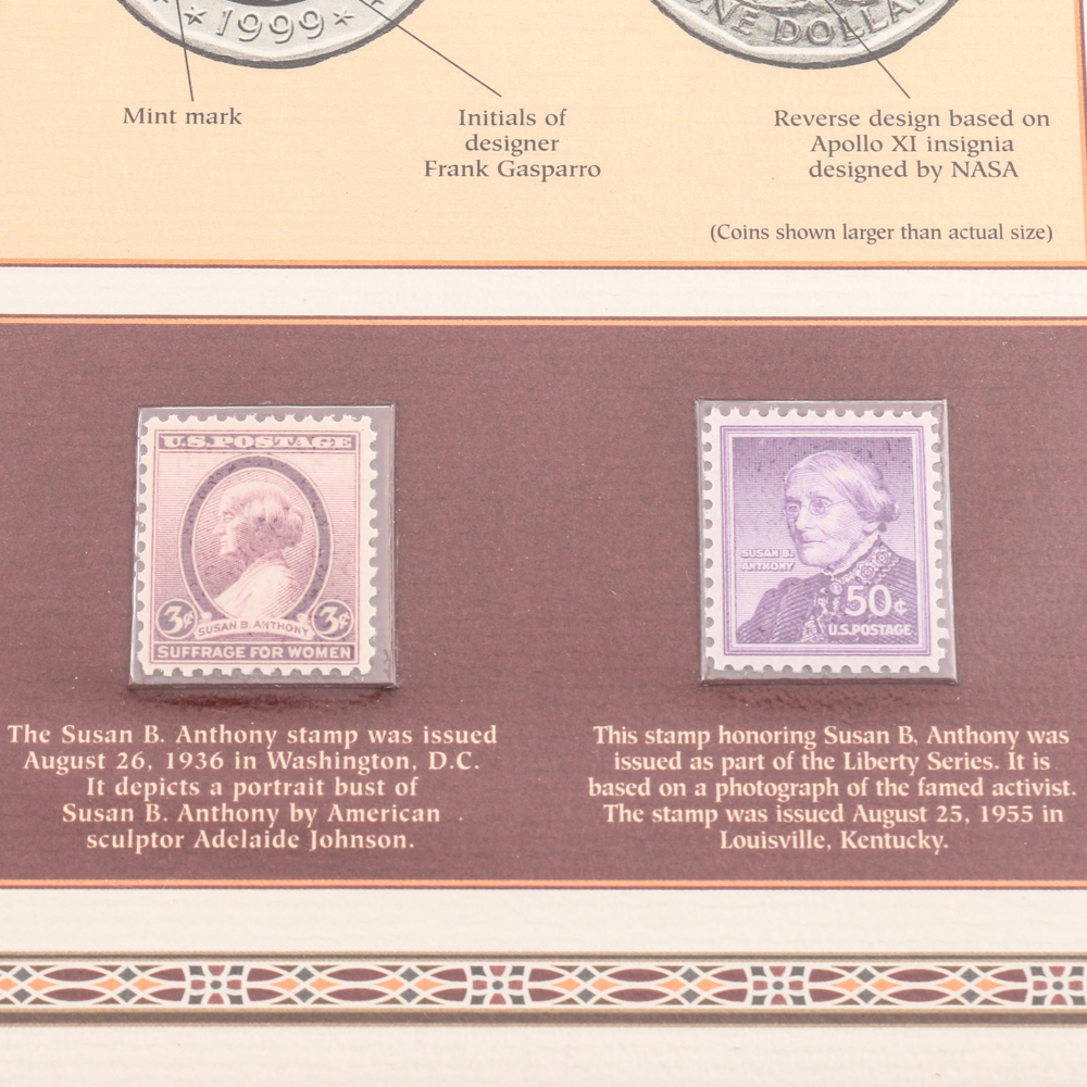 Susan B. Anthony U.S. Dollar Coin and Stamp Collection