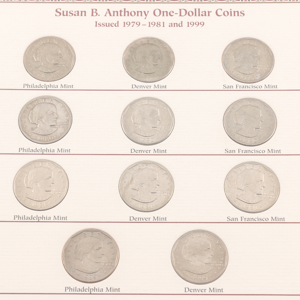 Susan B. Anthony U.S. Dollar Coin and Stamp Collection