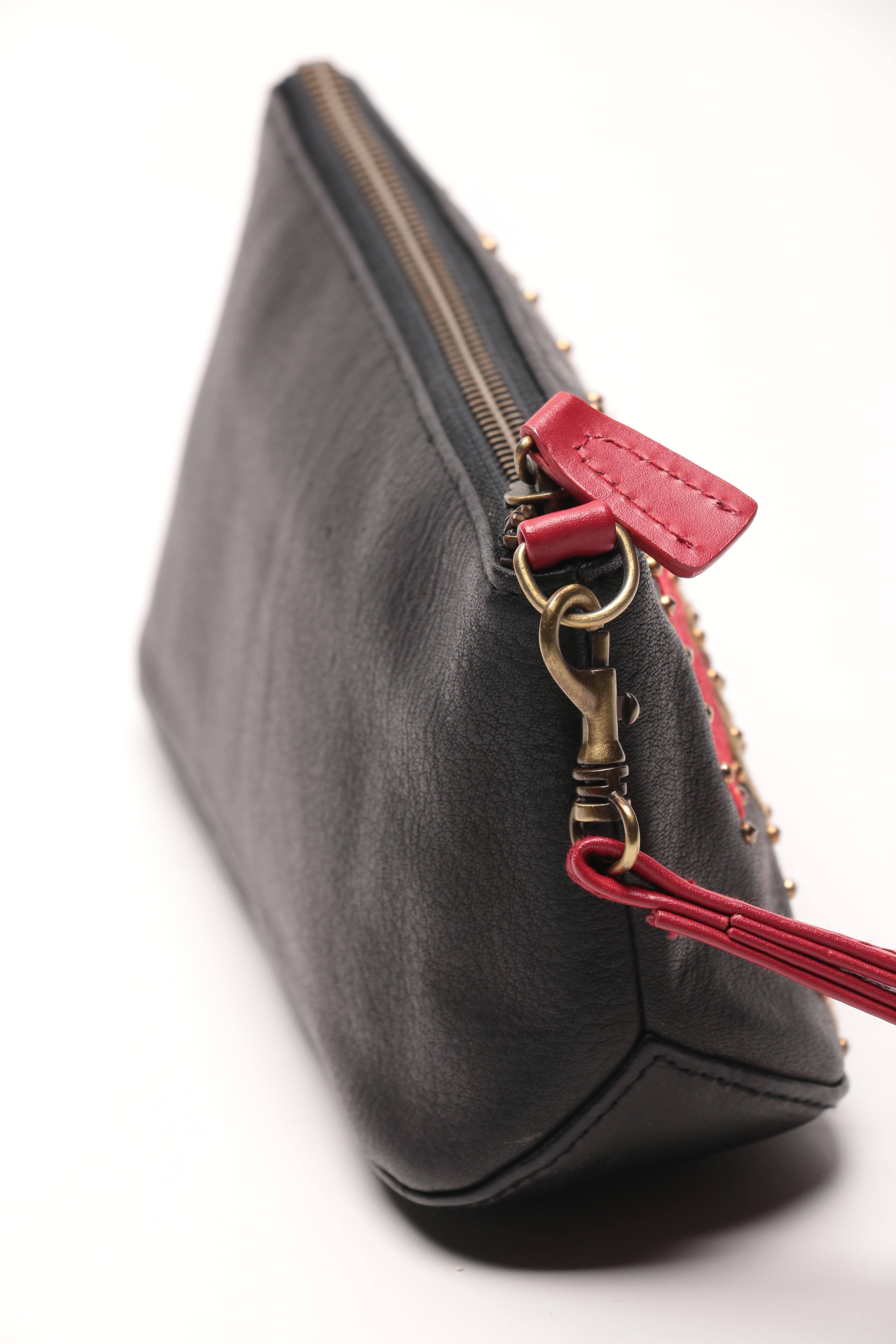 Isabella Fiore Wristlet With Leather Rose Embroidery