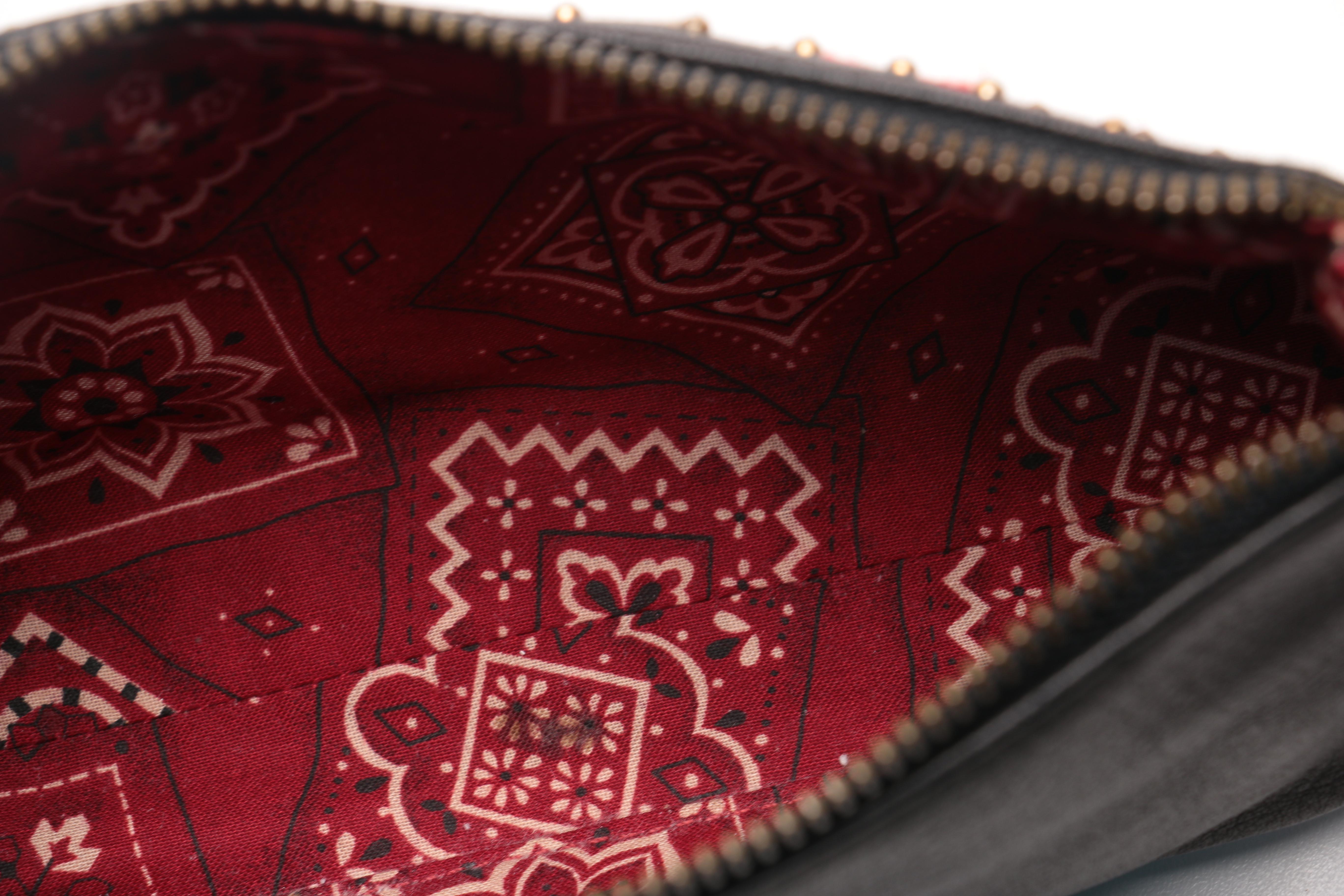 Isabella Fiore Wristlet With Leather Rose Embroidery