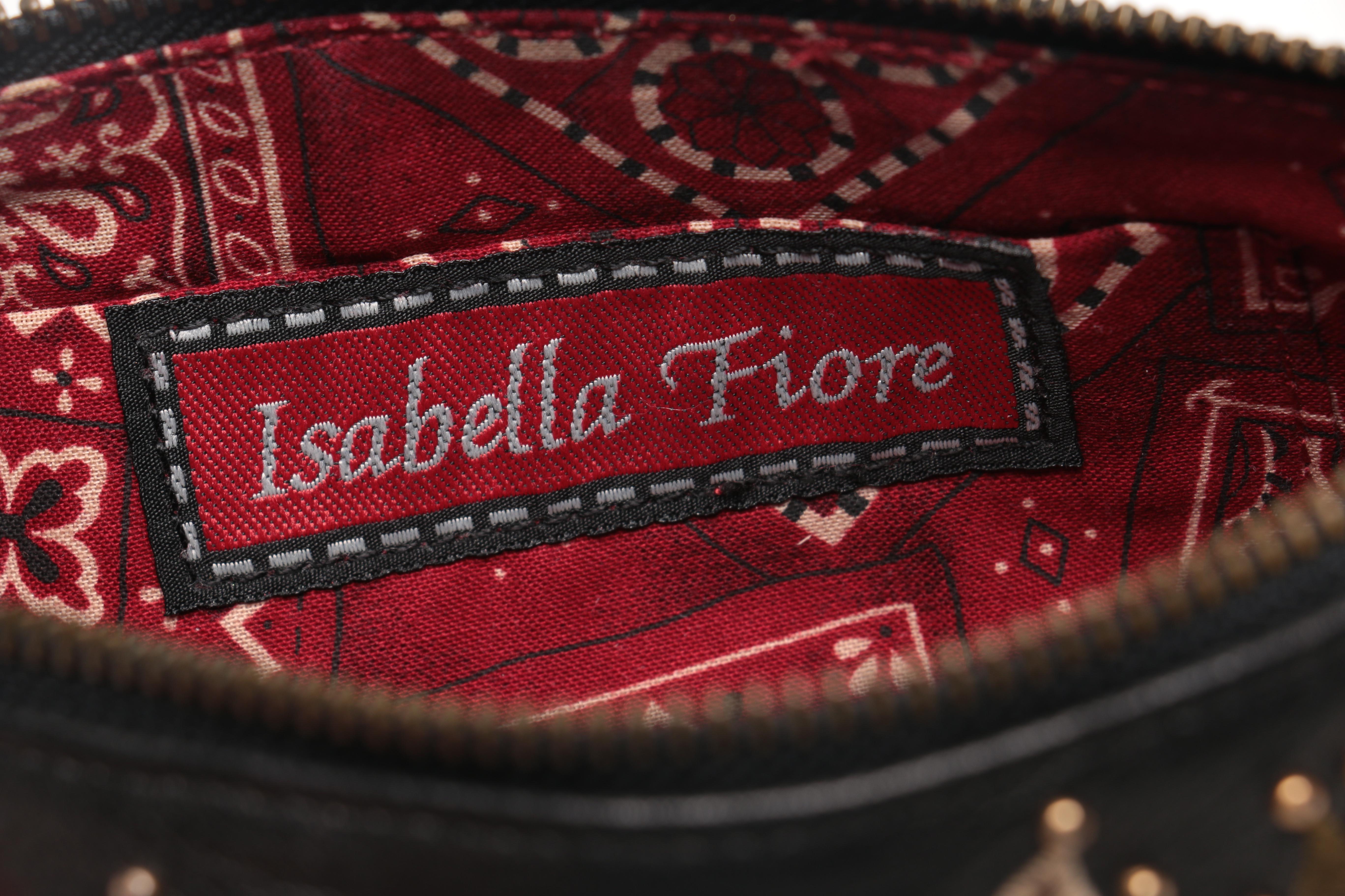 Isabella Fiore Wristlet With Leather Rose Embroidery