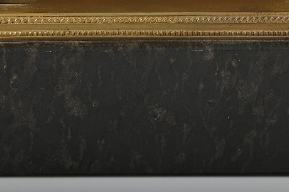 Antique Cast Brass Shrine with Porcelain Madonna and Child Plaque