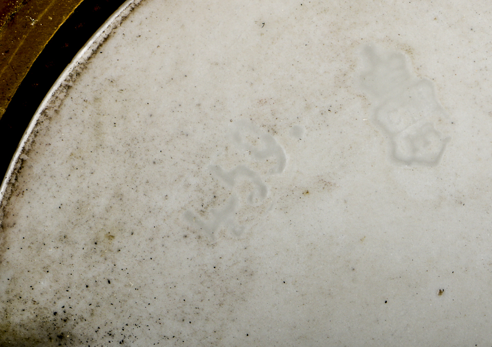 Antique Cast Brass Shrine with Porcelain Madonna and Child Plaque