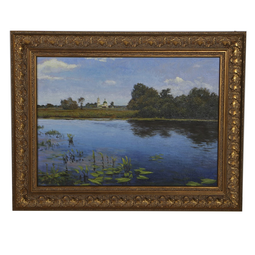 Russian Oil Painting on Canvas Landscape Scene