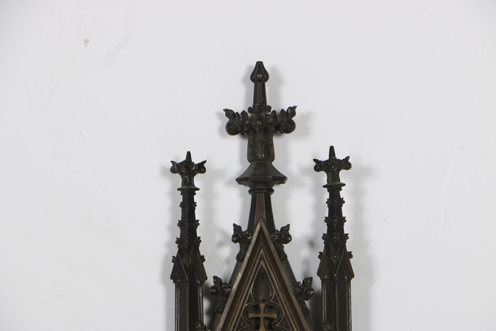 1856 German Bronze Holy Water Font Signed