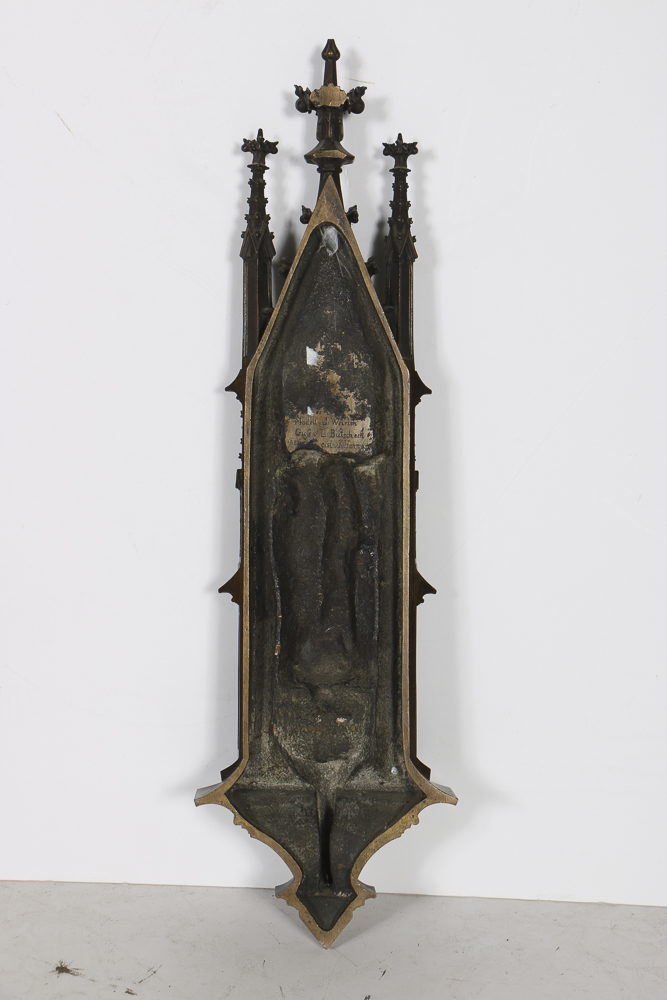 1856 German Bronze Holy Water Font Signed