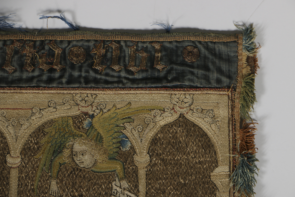 19th-Century Italian Brocade Embroidery Madonna and Child