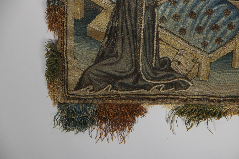 19th-Century Italian Brocade Embroidery Madonna and Child