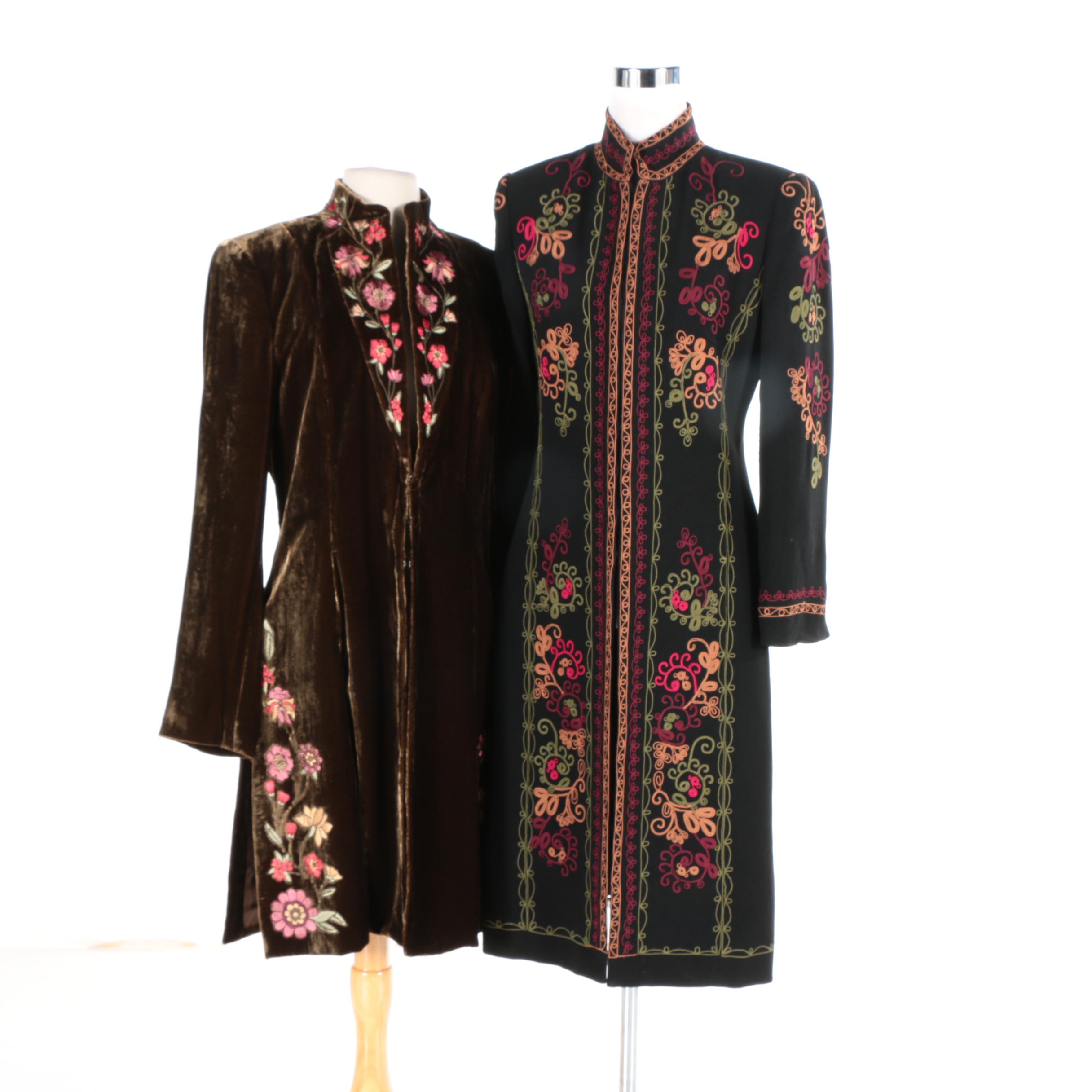 Zelda Floral Embroidered Long Jackets