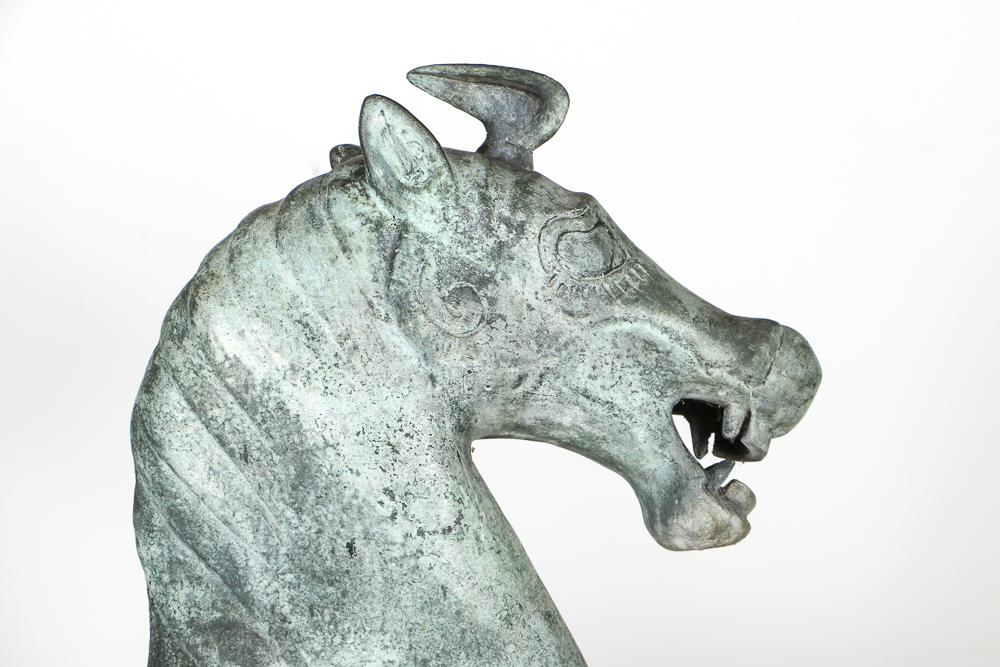 Bronze Replica Han Dynasty Gansu Flying Horse With Letter From Gregory Peck