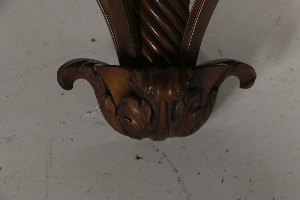 Gothic Revival Style Mahogany Wall Mirror and Console