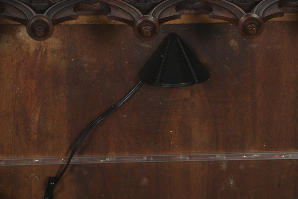 Gothic Revival Style Mahogany Wall Mirror and Console