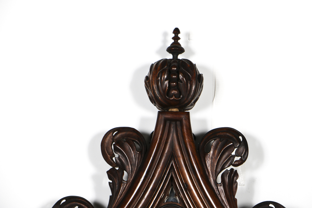 Gothic Revival Style Mahogany Wall Mirror and Console