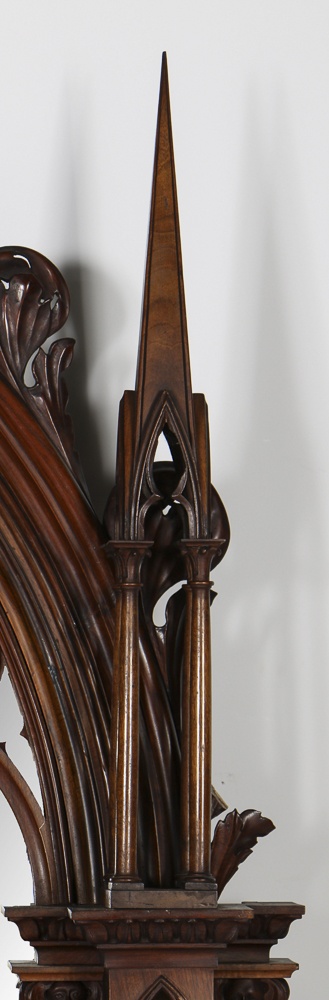 Gothic Revival Style Mahogany Wall Mirror and Console