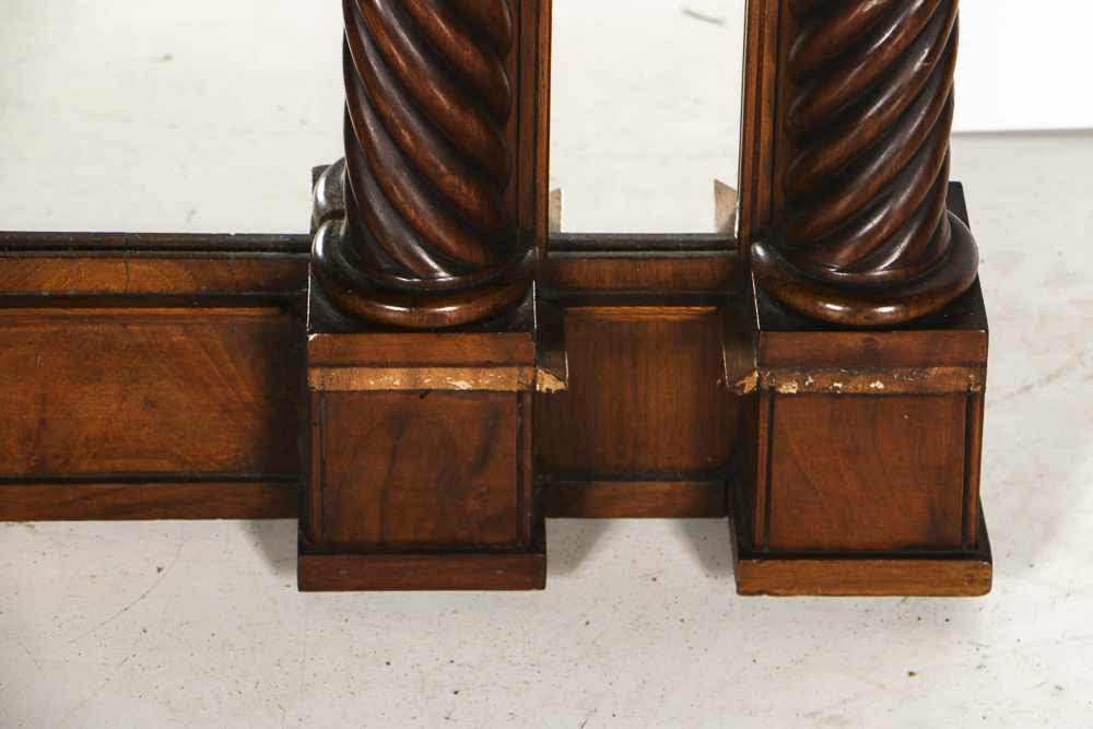 Gothic Revival Style Mahogany Wall Mirror and Console