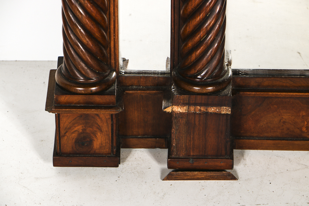 Gothic Revival Style Mahogany Wall Mirror and Console