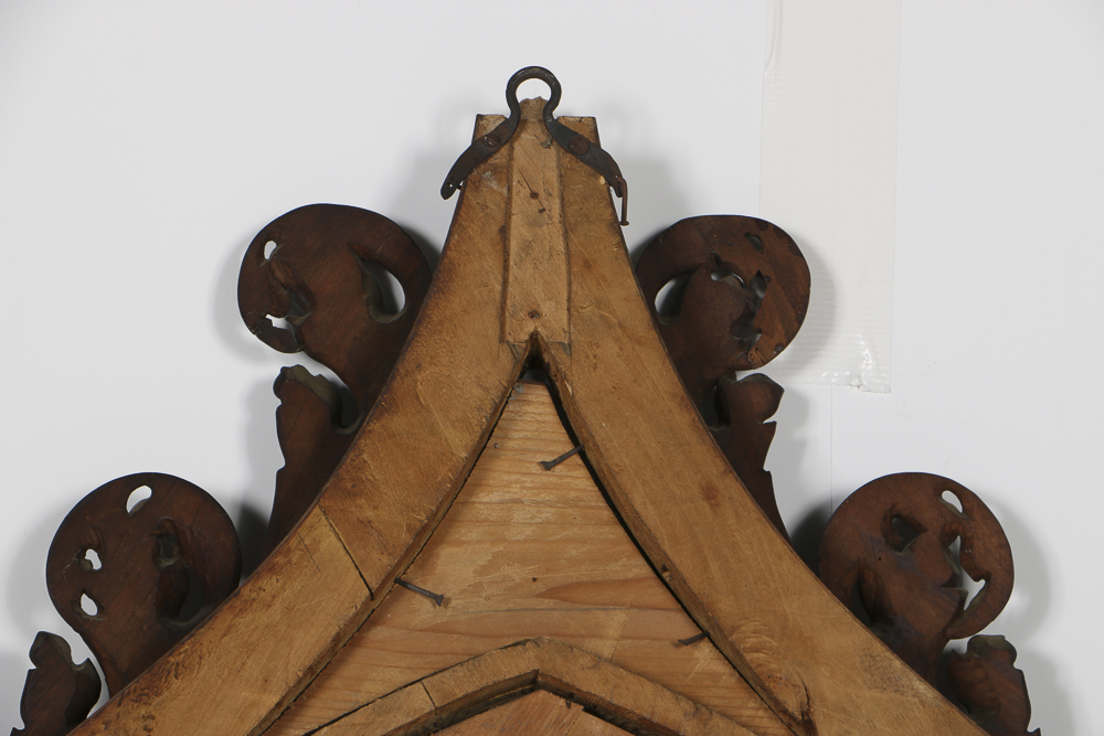 Gothic Revival Style Mahogany Wall Mirror and Console