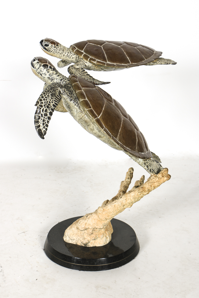 Robert Wyland Limited Edition Bronze Sculpture of Sea Turtles