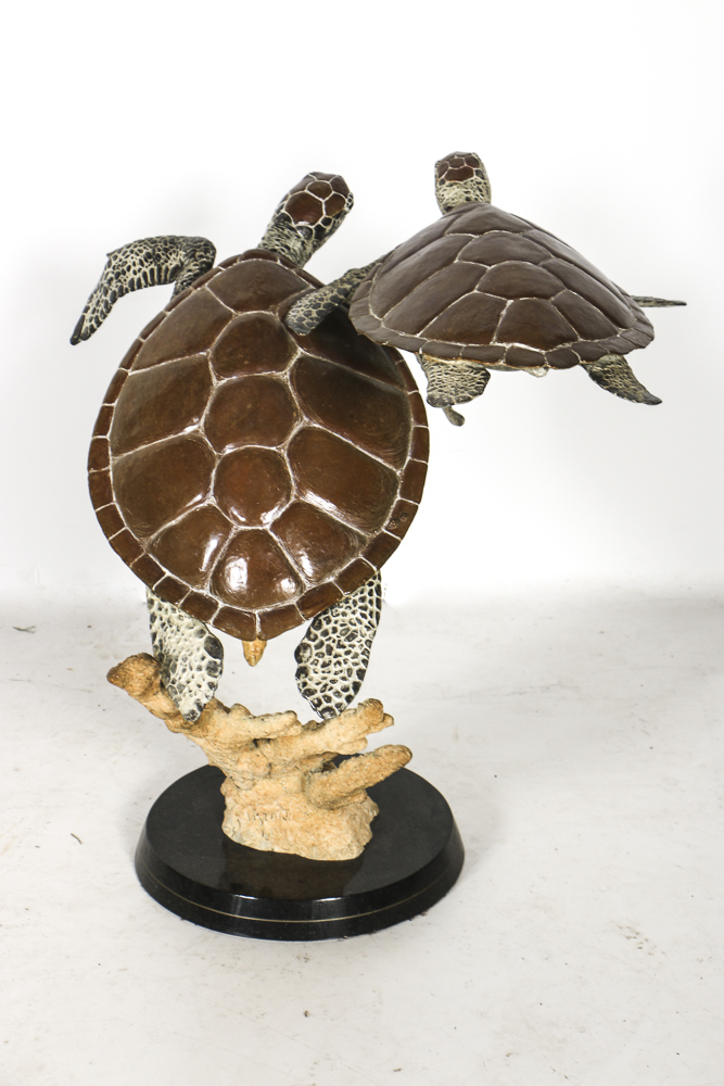 Robert Wyland Limited Edition Bronze Sculpture of Sea Turtles