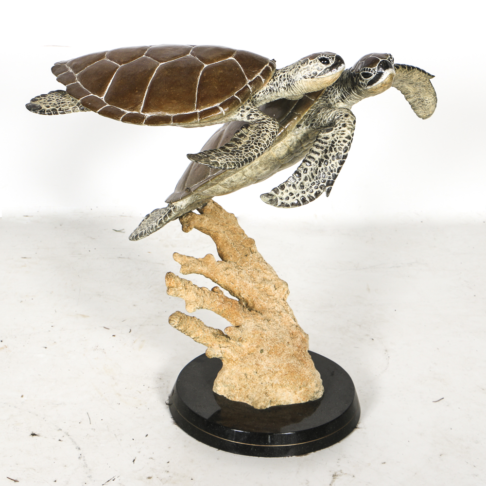 Robert Wyland Limited Edition Bronze Sculpture of Sea Turtles