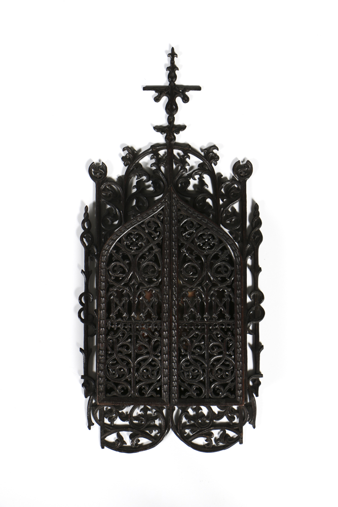 Late 19th Century Porcelain of Madonna and Child in Gothic Frame