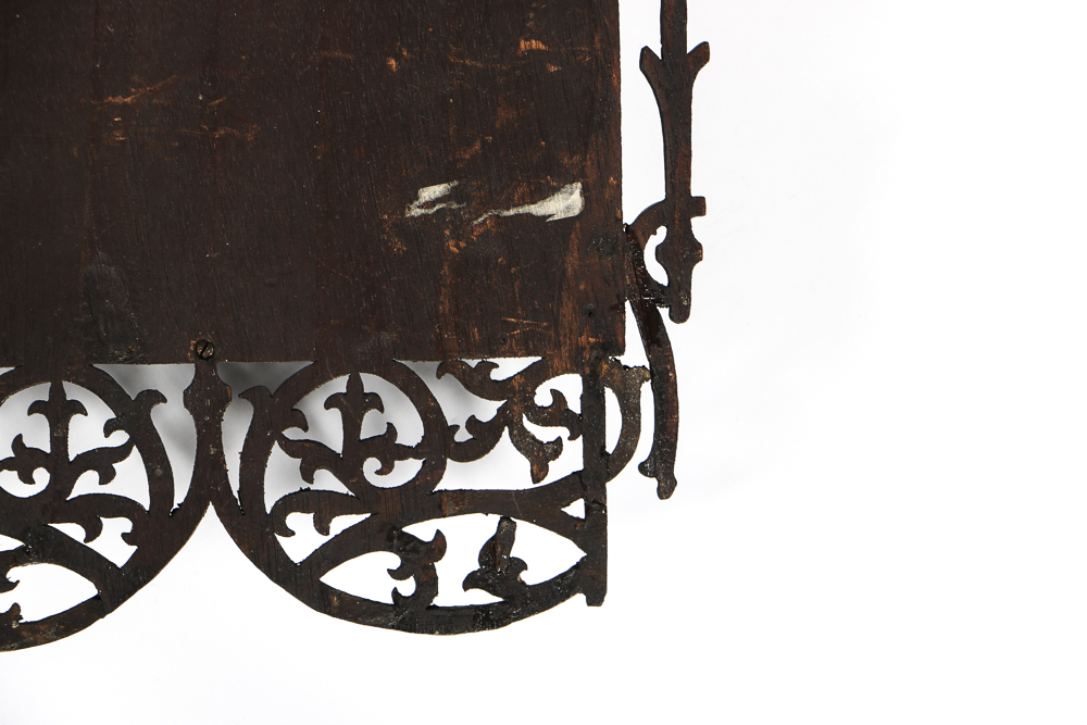 Late 19th Century Porcelain of Madonna and Child in Gothic Frame