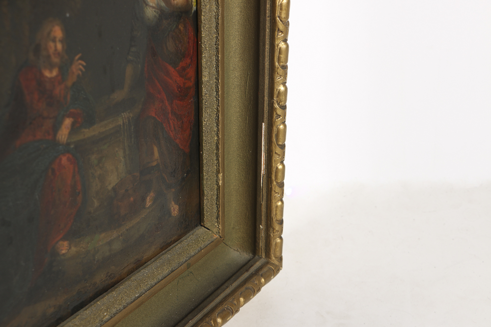 18th-Century Oil Painting on Stone after Paolo Caliari