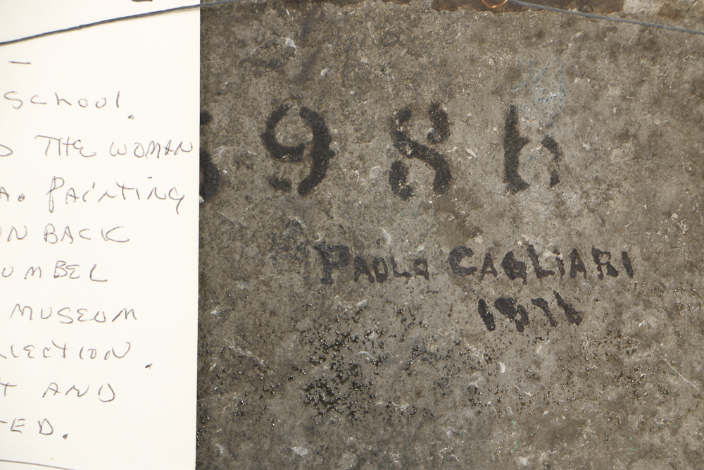 18th-Century Oil Painting on Stone after Paolo Caliari