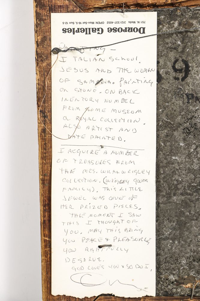 18th-Century Oil Painting on Stone after Paolo Caliari