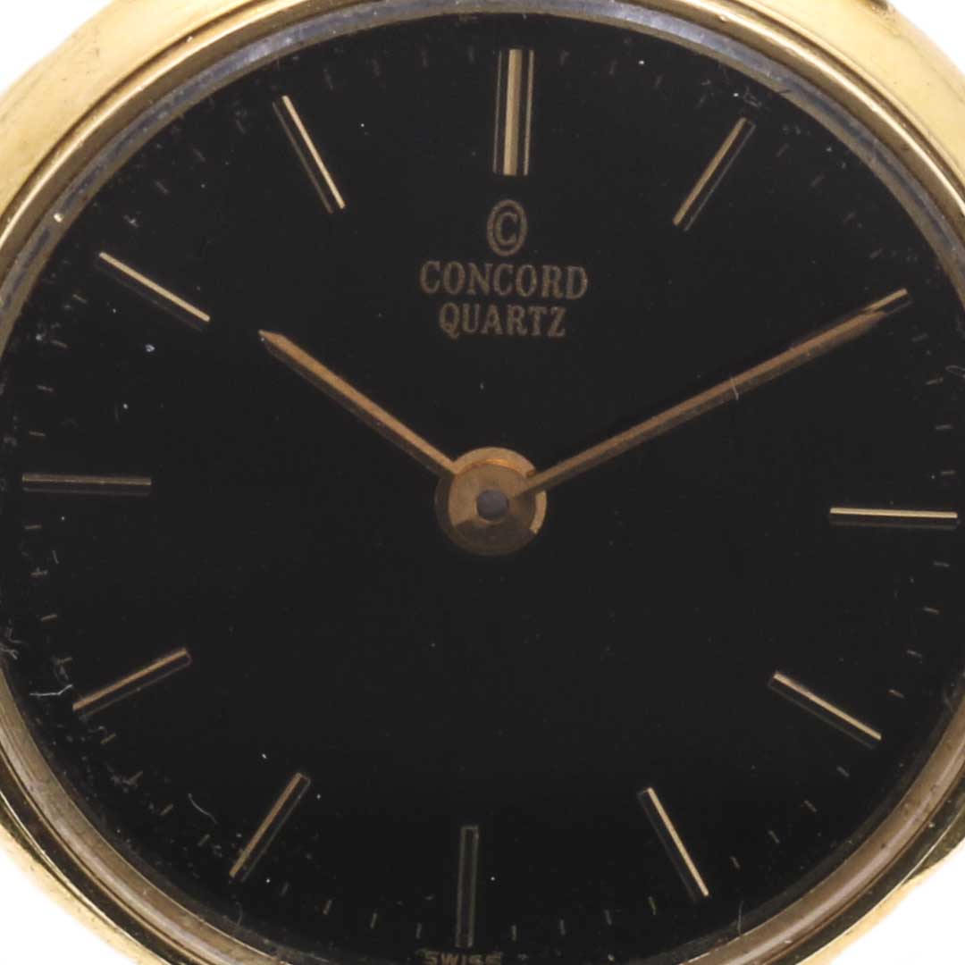 Concord 14K Yellow Gold Black Leather Watch