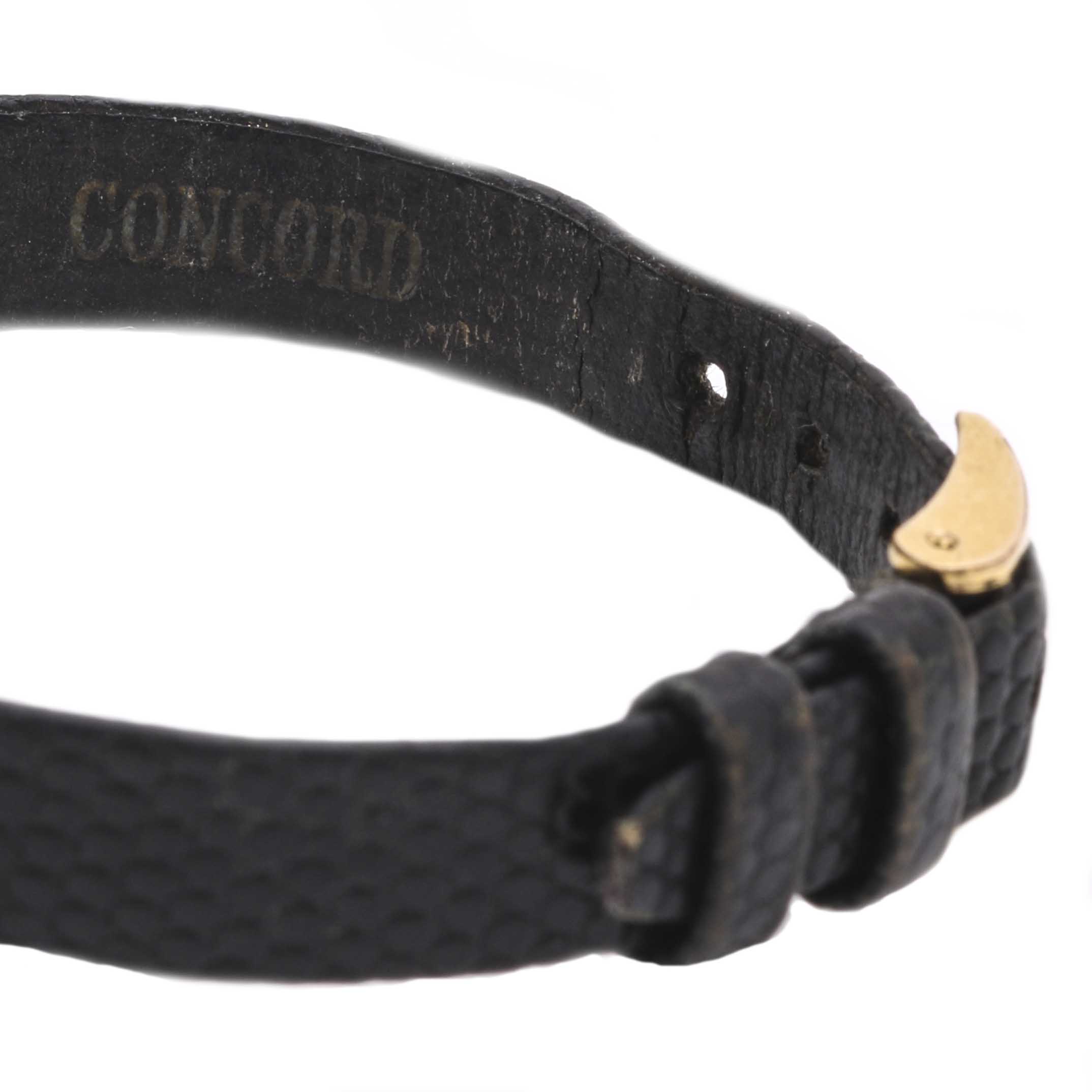 Concord 14K Yellow Gold Black Leather Watch