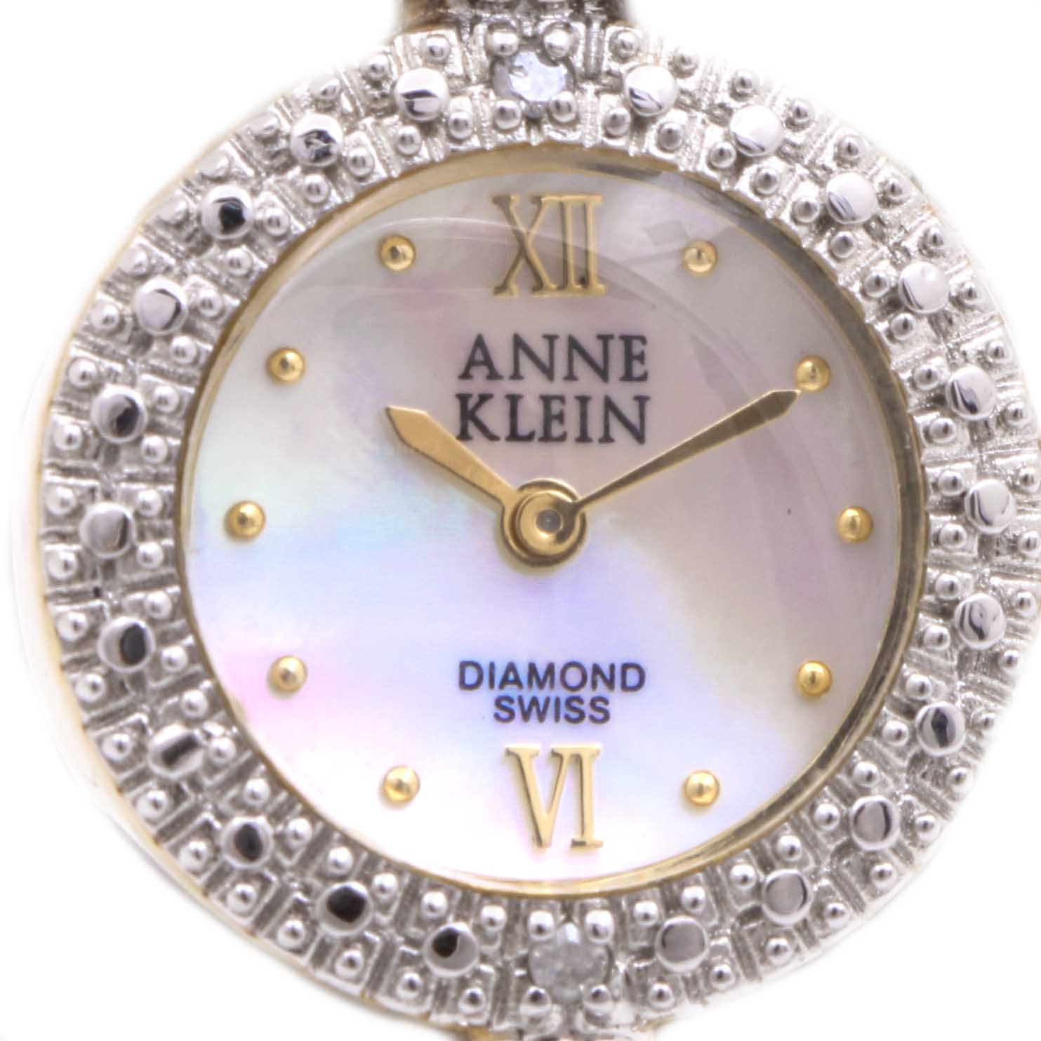 Anne Klein Stainless Steel and Gold Tone Diamond Watch