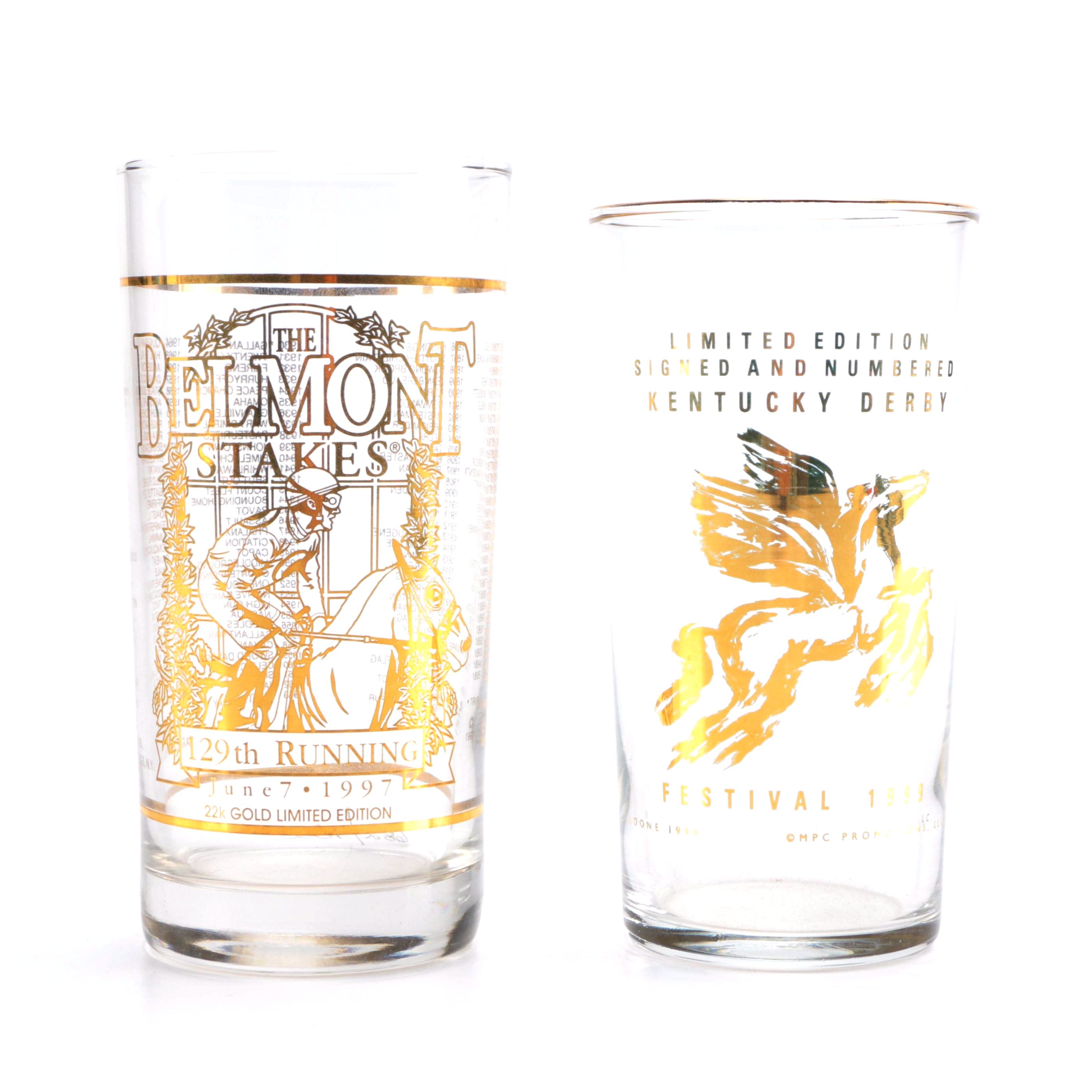 Limited Edition Kentucky Derby and Belmont Stakes Glasses