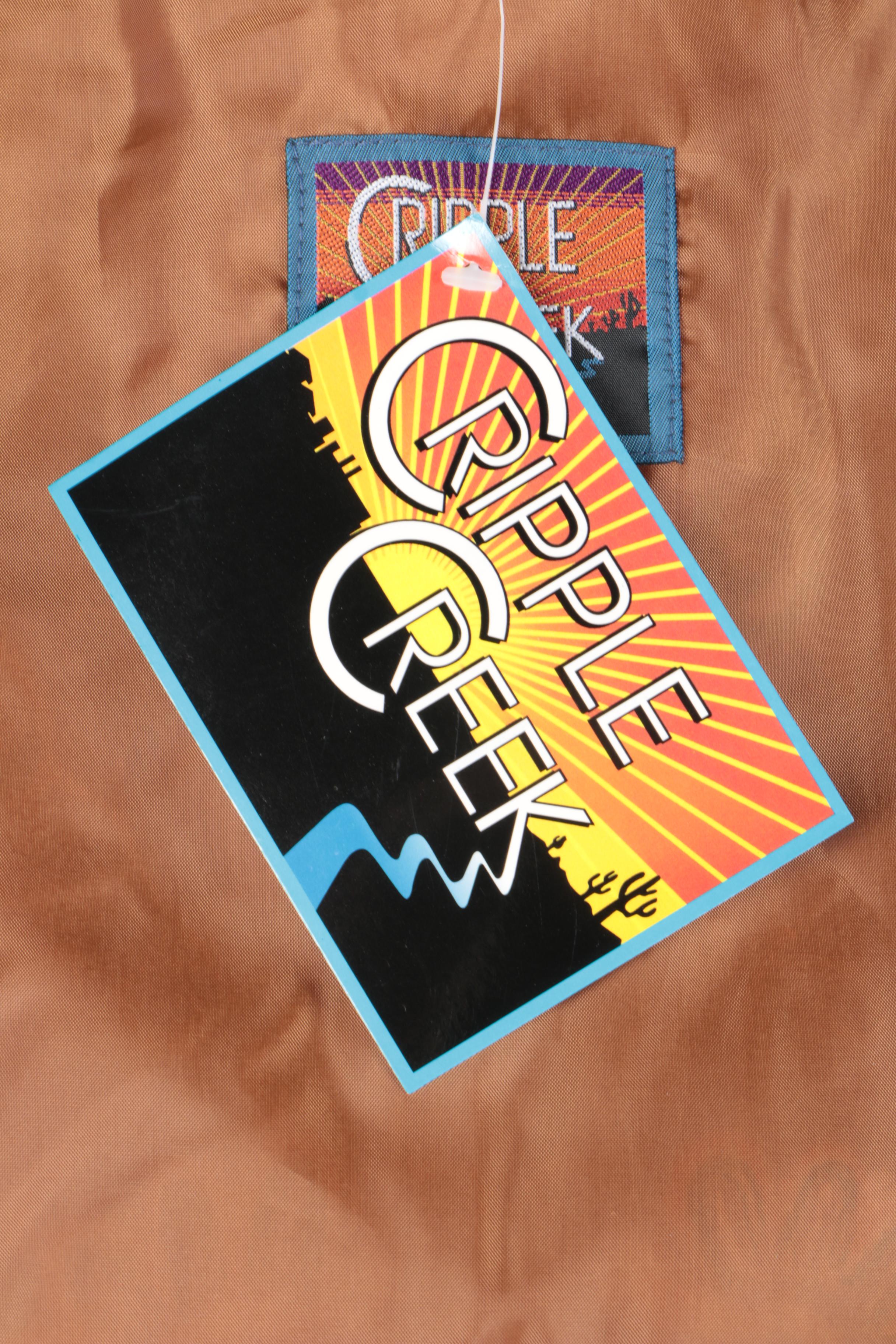 Black Suede Jacket and Tan Suede Embroidered Shawl by Cripple Creek