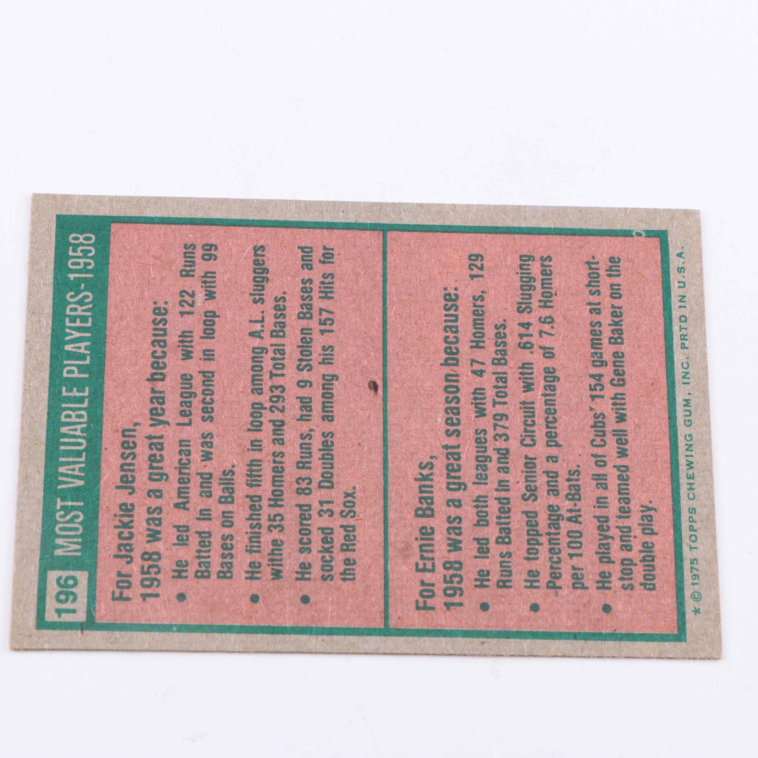 Collection of Vintage Ernie Banks Baseball Cards