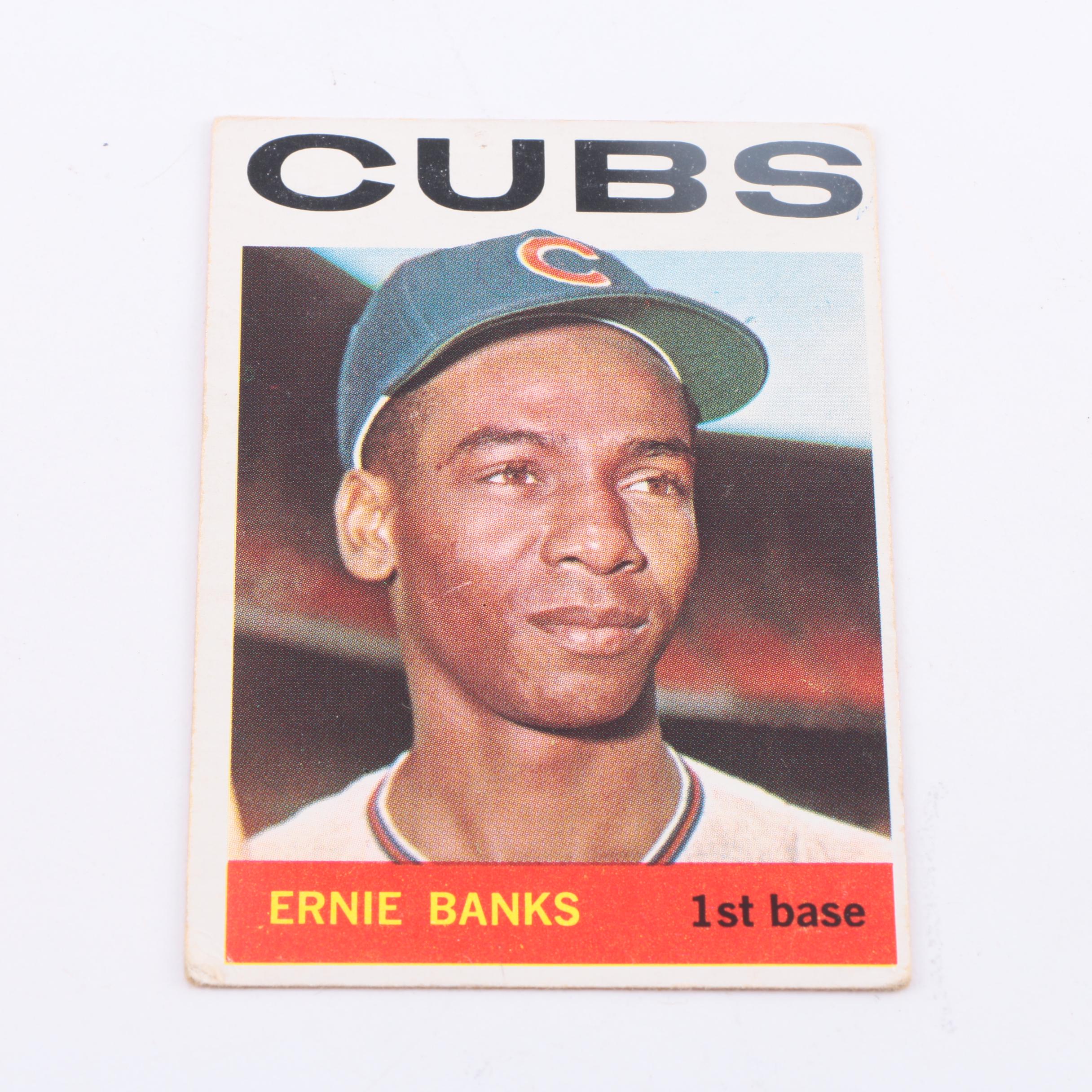 Collection of Vintage Ernie Banks Baseball Cards