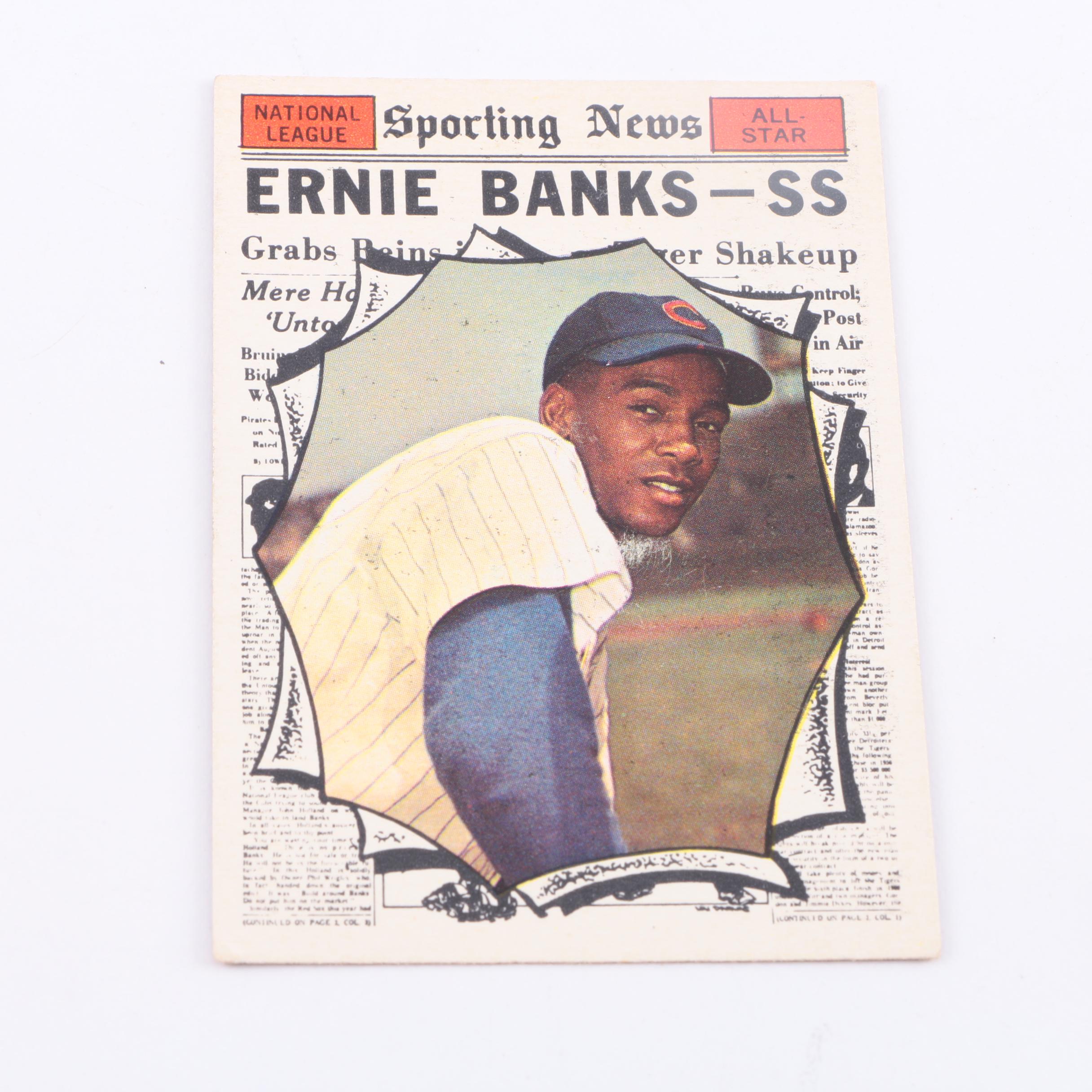 Collection of Vintage Ernie Banks Baseball Cards
